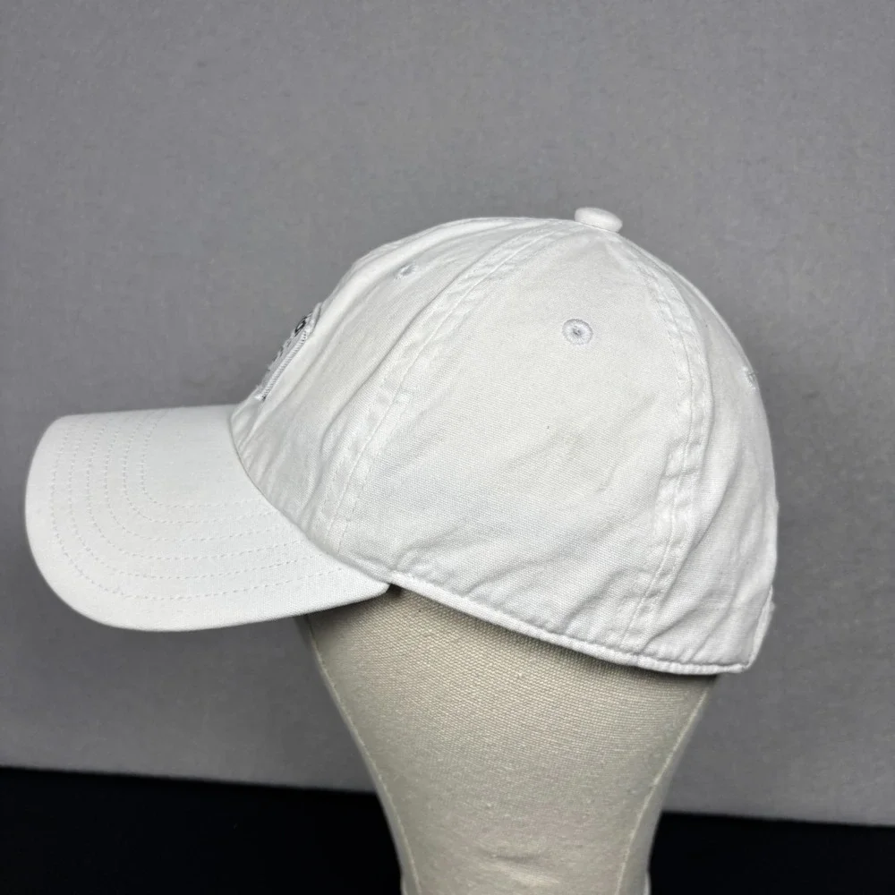 Adidas Three Stripe Life Hat Cap White Adjustable Strapback Multi Language Patch